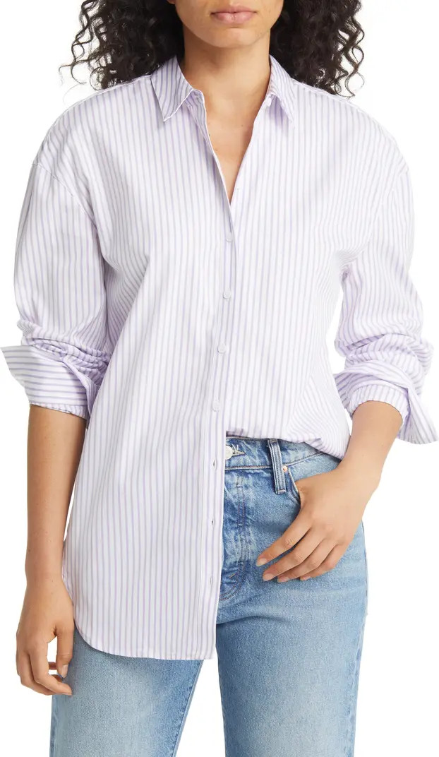 Stripe Oversize Cotton Poplin Shirt | Nordstrom