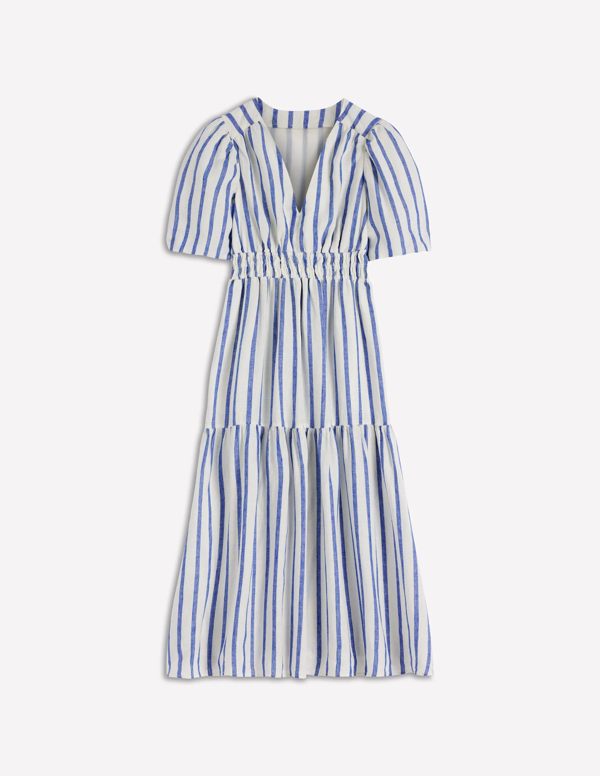 Irene Linen Midi Dress-Blue Stripe | Boden (US)