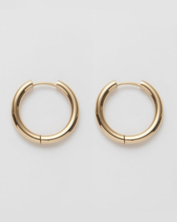 Leah Gold Hoop Earrings-Medium | SOPHIYA