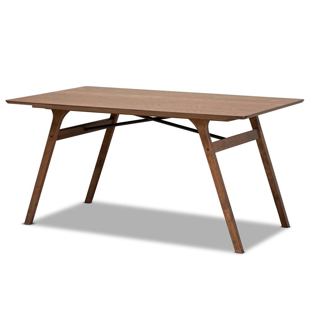 Saxton Wood Dining Table Walnut Brown/Black - Baxton Studio | Target