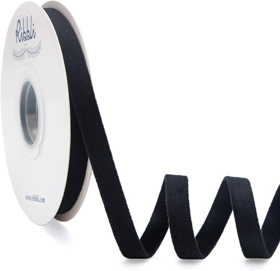 Ribbli Black Velvet Ribbon Double Faced 3/8 Inch 10-Yard Spool Black Ribbon Use for Christmas Tre... | Amazon (US)