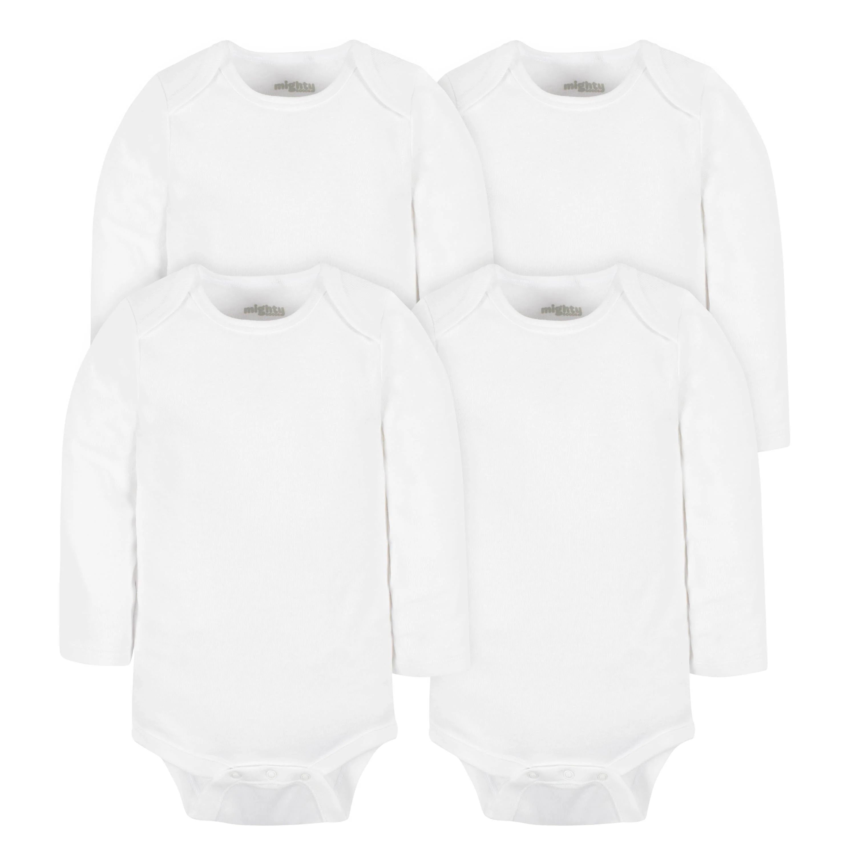 4-Pack Baby Neutral White Long Sleeve Bodysuits | Gerber Childrenswear