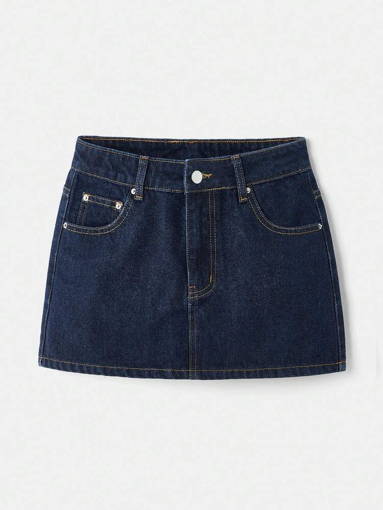 Maija Women's Mini Denim Skirt Y2K Style, Concert Back To School | SHEIN