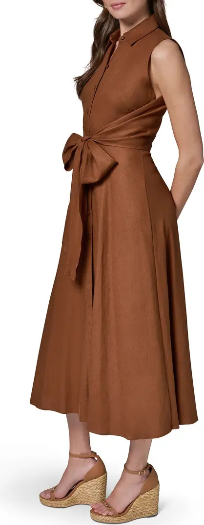 Sleeveless Linen Blend Shirtdress | Nordstrom
