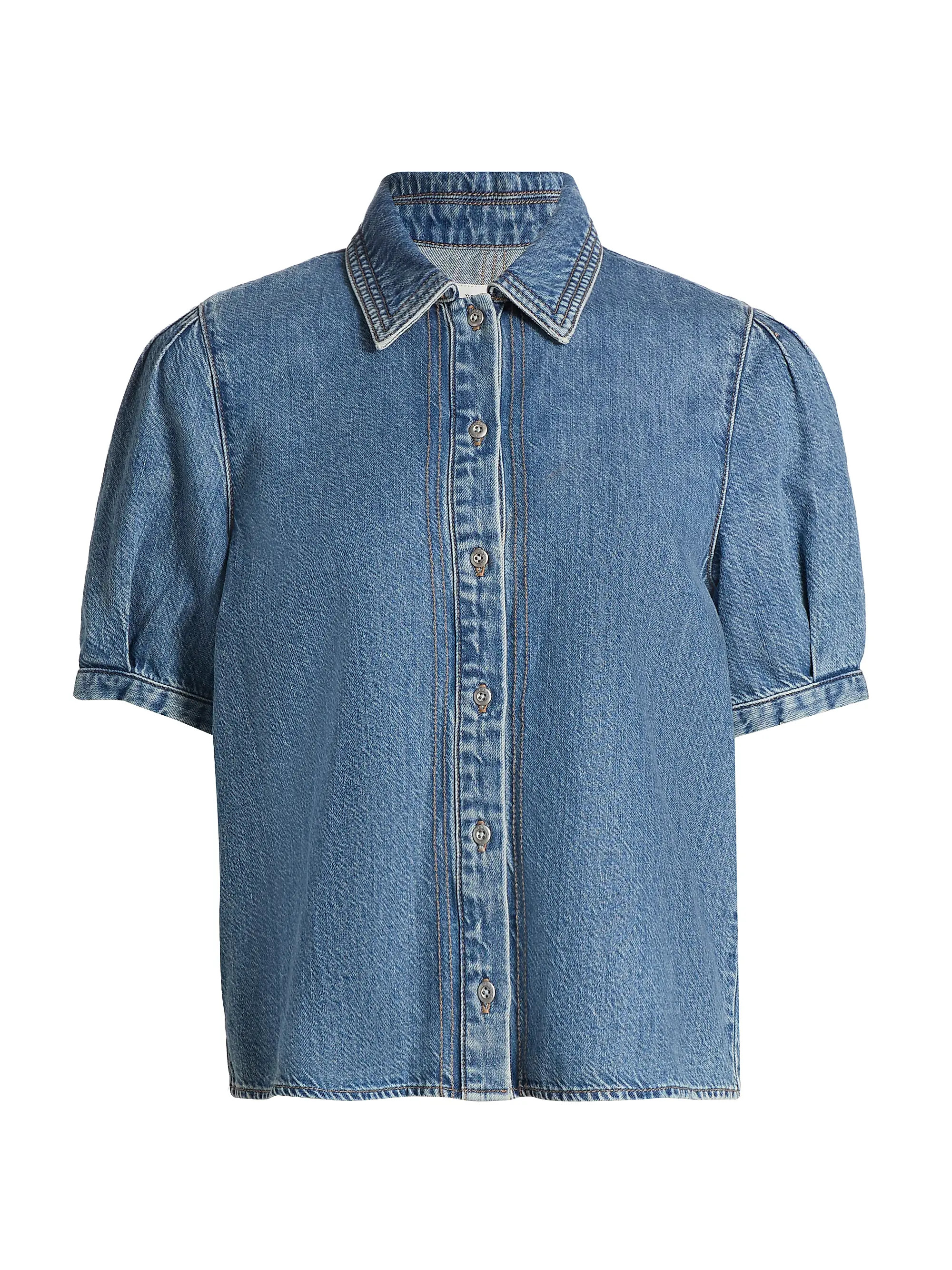 rag & bone Taylor Ultra Featherweight Denim Blouse | Saks Fifth Avenue | Saks Fifth Avenue