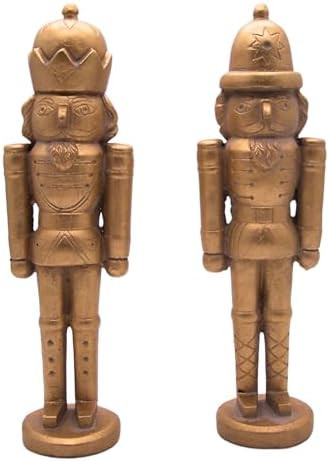 Wowser Gold Toned Freestanding Nutcrackers, Festive Christmas Home & Office Decor, Set of 2 Assor... | Amazon (US)