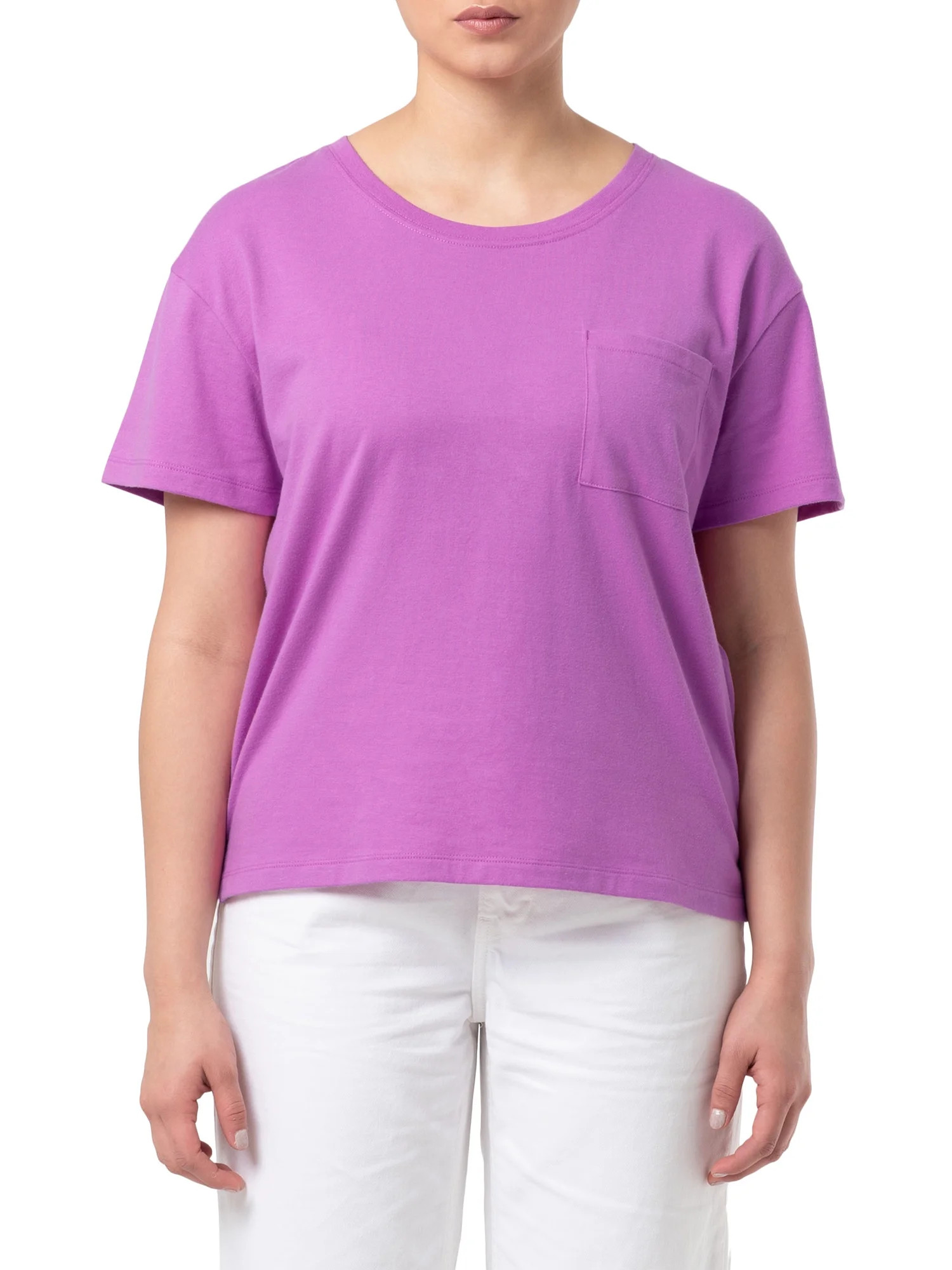 Time and Tru Women's Short Sleeve Boyfriend T-Shirt | Walmart (US)