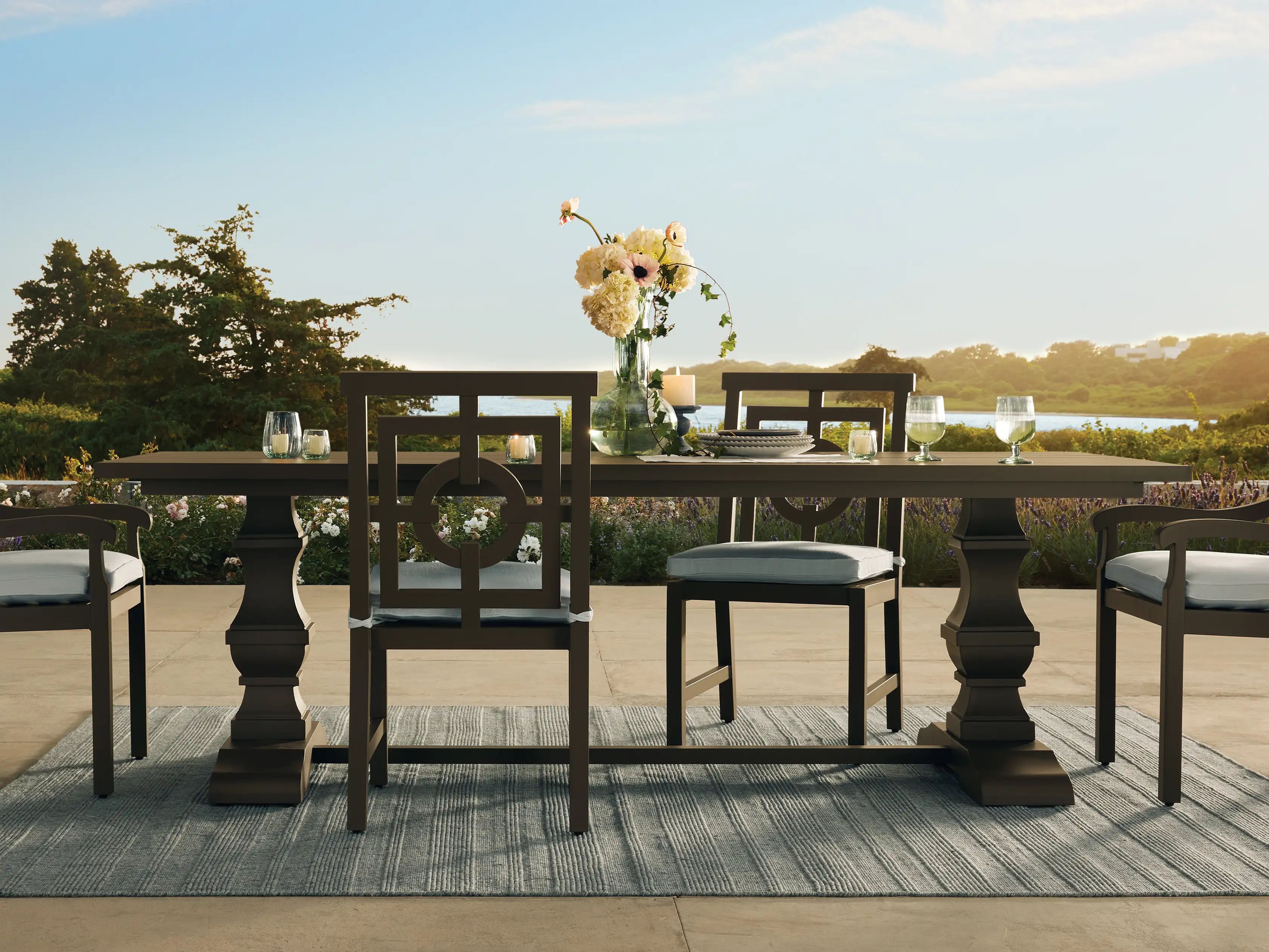 Hamptons Outdoor Aluminum Rectangular Dining Table | Arhaus