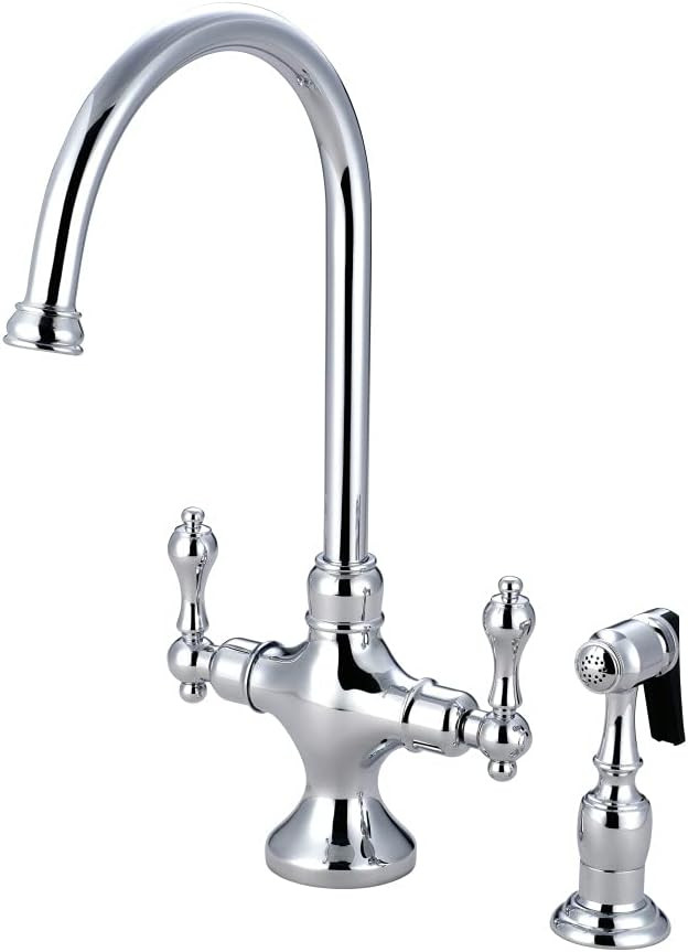 Kingston Brass KS1761ALBS Vintage Classic Kitchen Faucet with Brass Sprayer, 7-7/8-Inch, Polished... | Amazon (US)