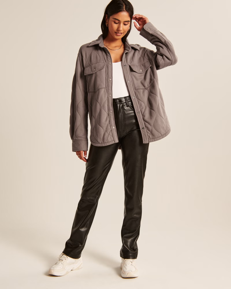 Women's Onion Quilted Shirt Jacket | Women's Tops | Abercrombie.com | Abercrombie & Fitch (US)