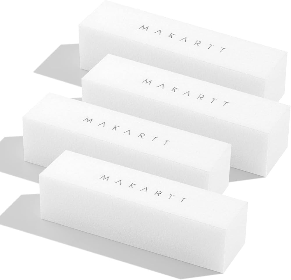 Makartt Nail Buffer Block 120Grit 4PCS Buffer for Acrylic Nails Washable White Manicure Natural B... | Amazon (US)