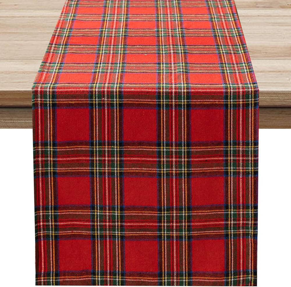 Softalker Christmas Checkered Tartan Table Runner - Red Buffalo Plaid Xmas Stain Resistant Washab... | Amazon (US)