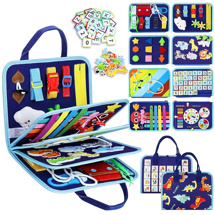 Esjay Toddler Busy Board Montessori Toys for Boys, Sensory Board Educational Activities for Learn... | Amazon (US)