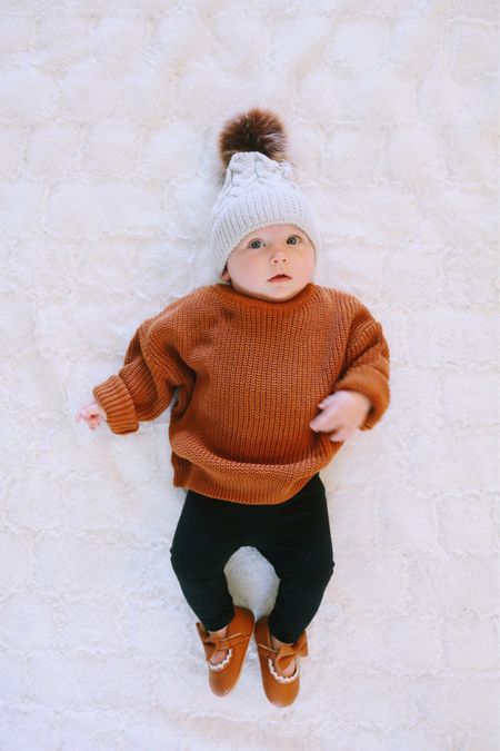 Baby girl fall outfit! Can we say sweater weather?! This baby sweater is soooo cute! I love the baby pom hat and little leather bow shoes. 

Baby girl style, baby girl family photos outfit, girls fall style, baby outfit, modern baby, amazon baby fashion




#LTKbaby #LTKSeasonal #LTKunder50