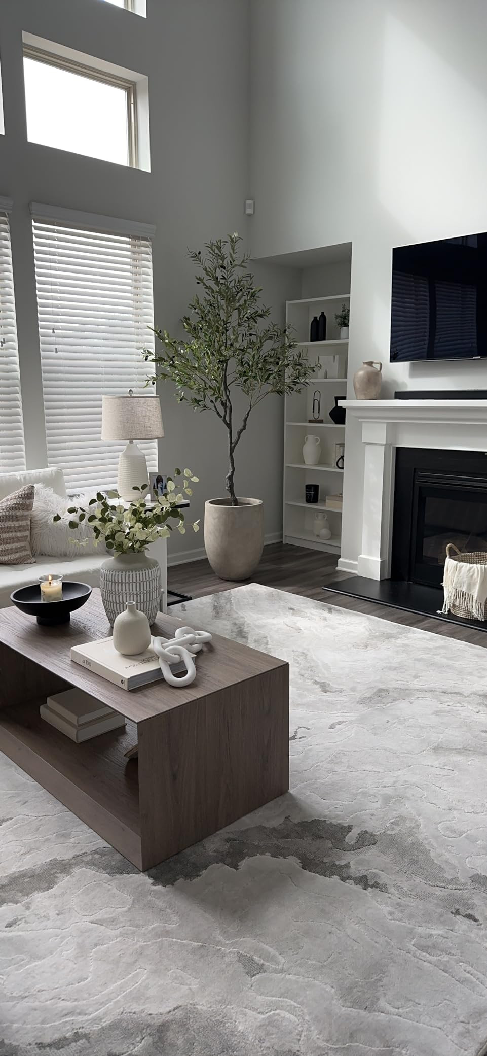 Kante 21.7" H Weathered Concrete Tall Planter, Large Outdoor Indoor Decorative Pot with Drainage ... | Amazon (US)