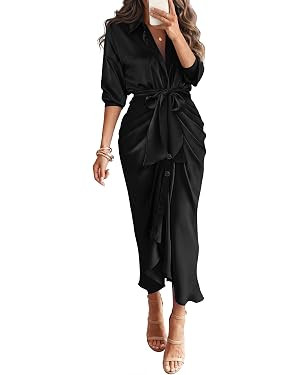 BTFBM Button Dwon Fall Dresses for Women 2026 | Amazon (US)