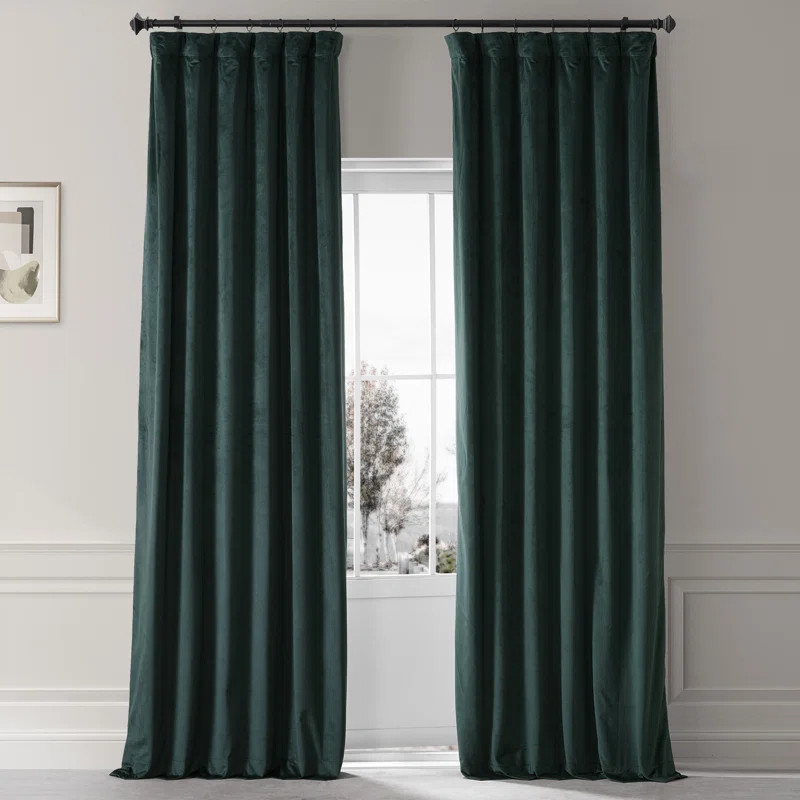 Loria Plush Velvet 100% Blackout Curtains For Bedroom, Living Room - Single Panel | Wayfair North America