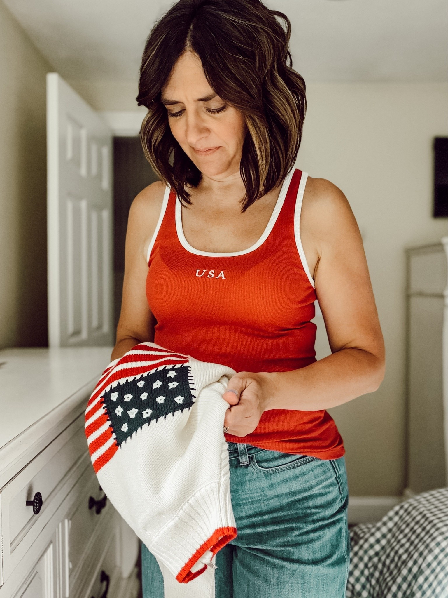 Obsessed with this flag sweater.🇺🇸#target #targetambassador

#LTKootd #LTKdayinmylife