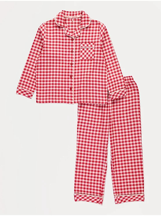 Red Gingham Long Sleeve Pyjamas | George at ASDA