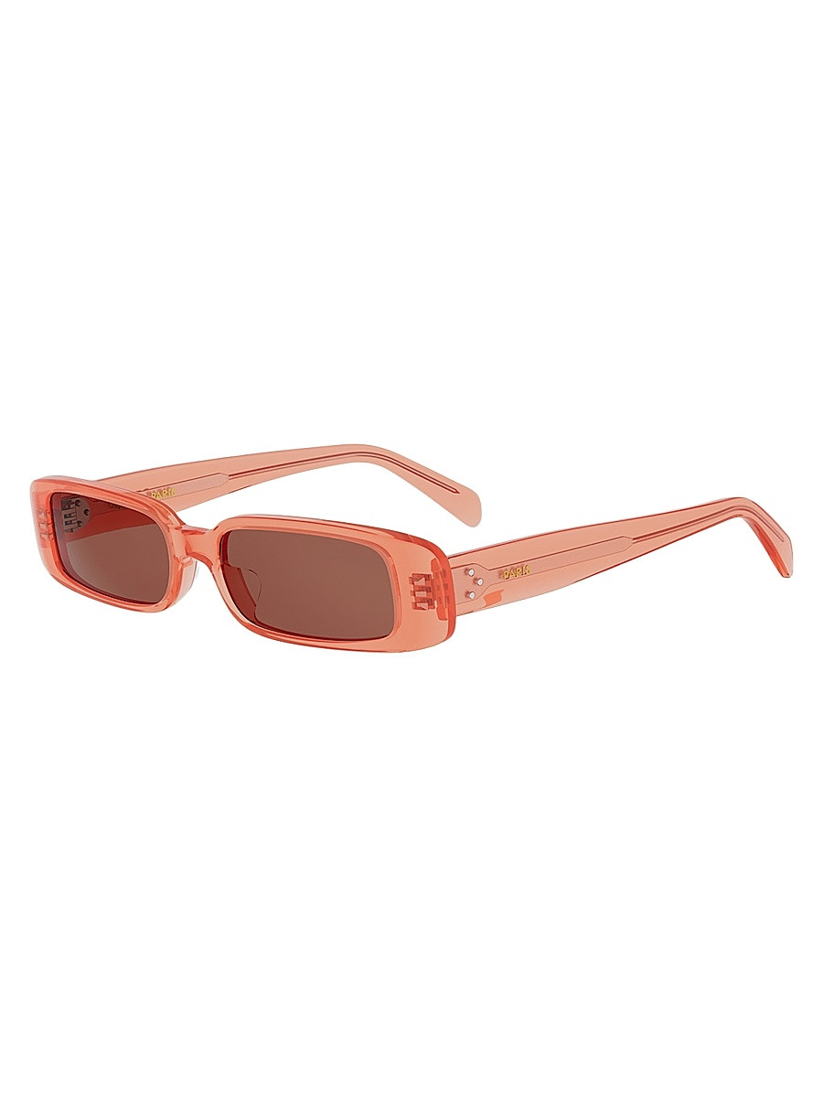 Women's CELINE 3 Dots 53MM Rectangular Sunglasses - Shiny Orange Bordeaux | Saks Fifth Avenue