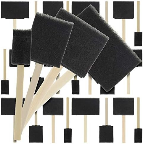 U.S. Art Supply Variety Pack Foam Sponge Wood Handle Paint Brush Set (Value Pack of 20 Brushes) -... | Amazon (US)
