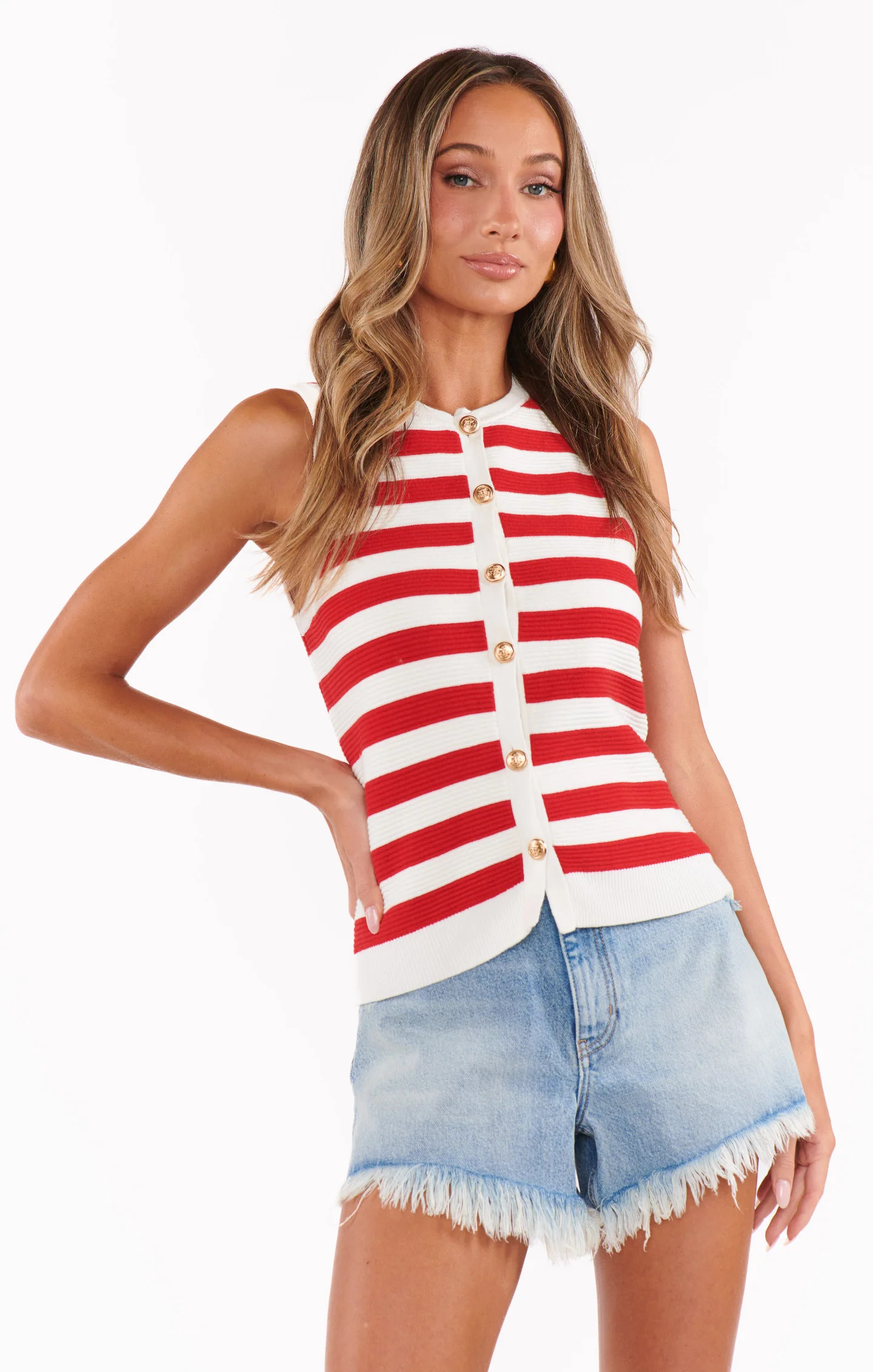Devin Tank ~ Red Stripe Delight Knit | Show Me Your Mumu