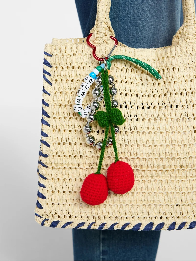 No Boundaries Women's Festival Bag Charm, Red Crochet Cherry | Walmart (US)