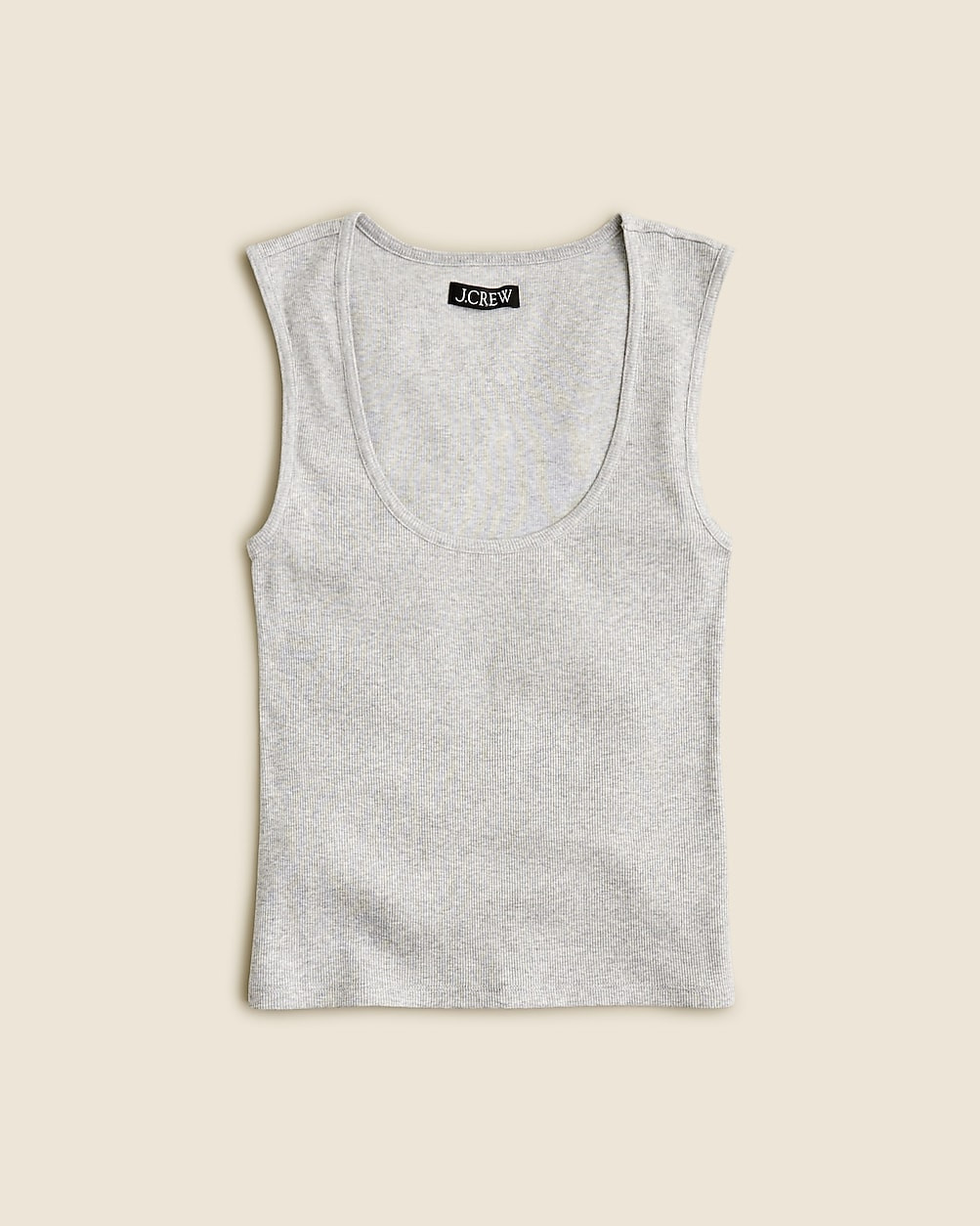 Cropped fine rib scoopneck tank top | J. Crew US