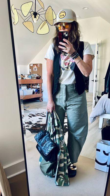 Found my rag and bone vest in denim which is on sale actually so linked it! Love these OG barrel cut pants by nili lotan - come in many colors - size down one! 
Also before I pull the trigger on the Tom Ford aviators, I’m testing these Amazon knock offs! 

#LTKtravel #LTKfindsunder50 #LTKFestival