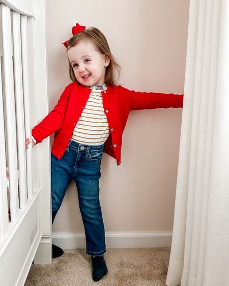 Toddler Christmas outfit, toddler outfit, toddler clothes, preppy fashion, straight leg jeans, holiday outfit 

#LTKkids #LTKHoliday #LTKSeasonal