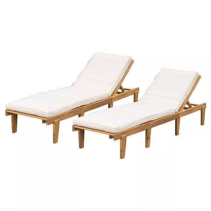 Ariana 2pk Acacia Wood Chaise Lounge - Christopher Knight Home | Target