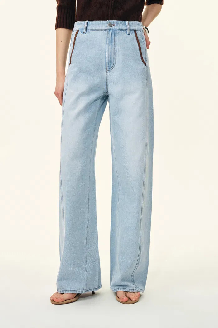 Luna Patchwork Soft Barrel Leg Jeans in Cotton Denim | Fabrique