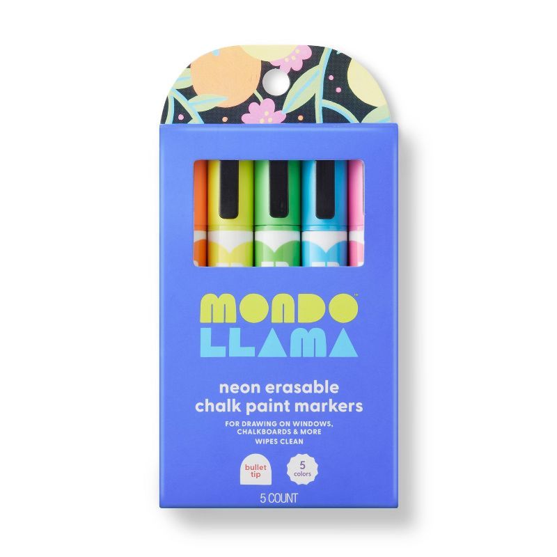 5ct Erasable Chalk Paint Markers Bullet Tip Neon - Mondo Llama™ | Target