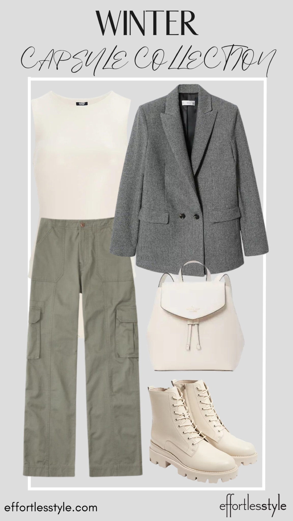 Houndstooth Blazer + Cargo Pants + Combat Boots

#LTKstyletip #LTKshoecrush #LTKSeasonal