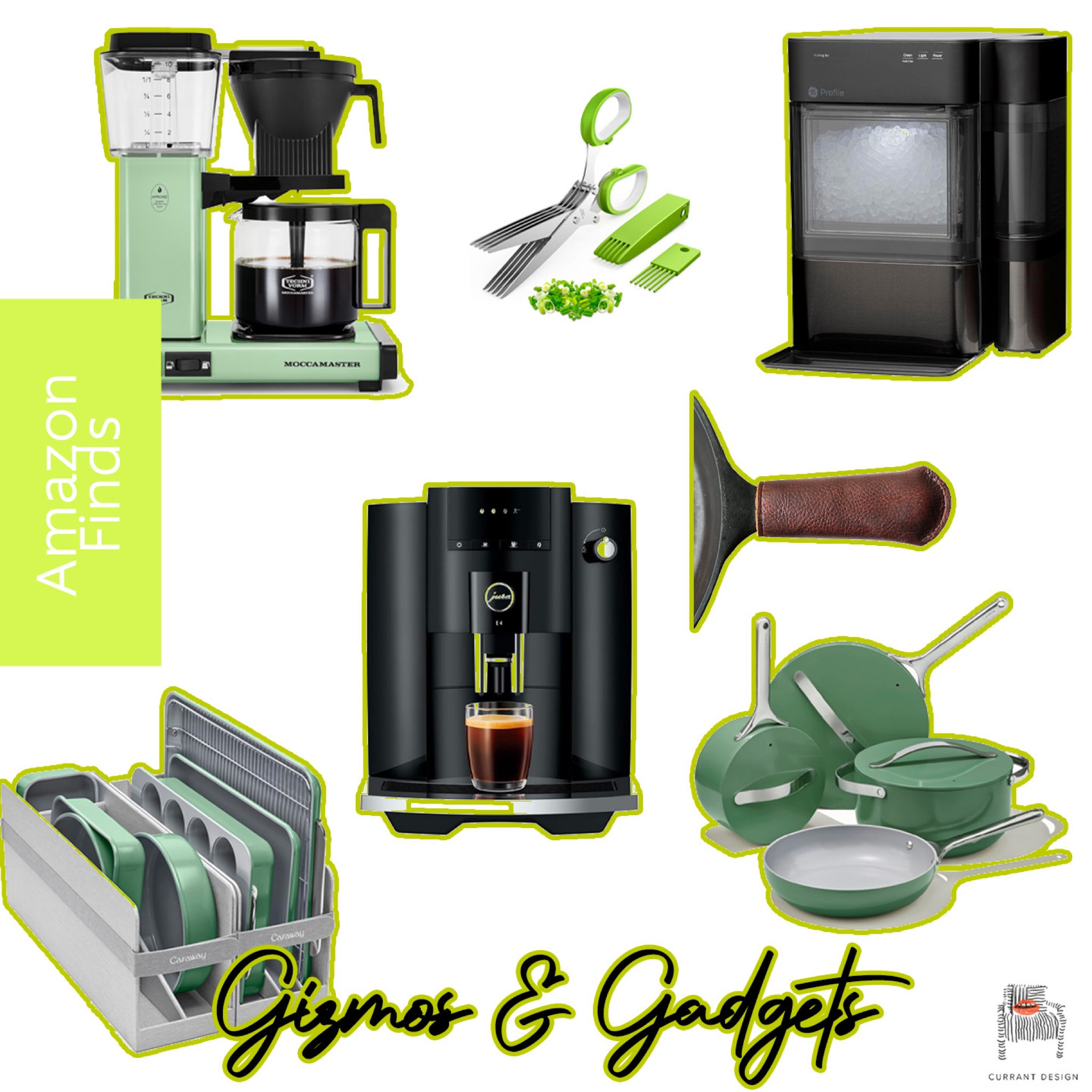 We’ve curated our fav kitchen gizmos and gadgets to make your new year that much better!!

First up- GE opal nugget ice maker for that delicious Sonic-like beverages! 

Let’s not forget to start your day off right with the perfect cup of coffee! We love the Jura EN4 for its ability to make a cup of coffee, espresso and hot water for tea. Keep a milk frother near by and make a Celsius latte or cappuccino!

Were loving Caraway pots and pans for their ease of use! 