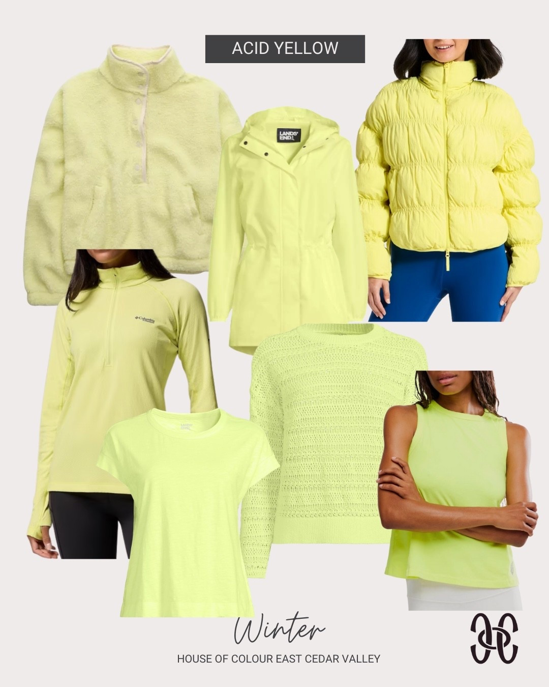 Acid Yellow of House of Colour Winter  #hocacidyellow Always check colors against your fan. The puffer coat is verified  

#LTKmomlife #LTKSaleAlert #LTKfitnessgoals