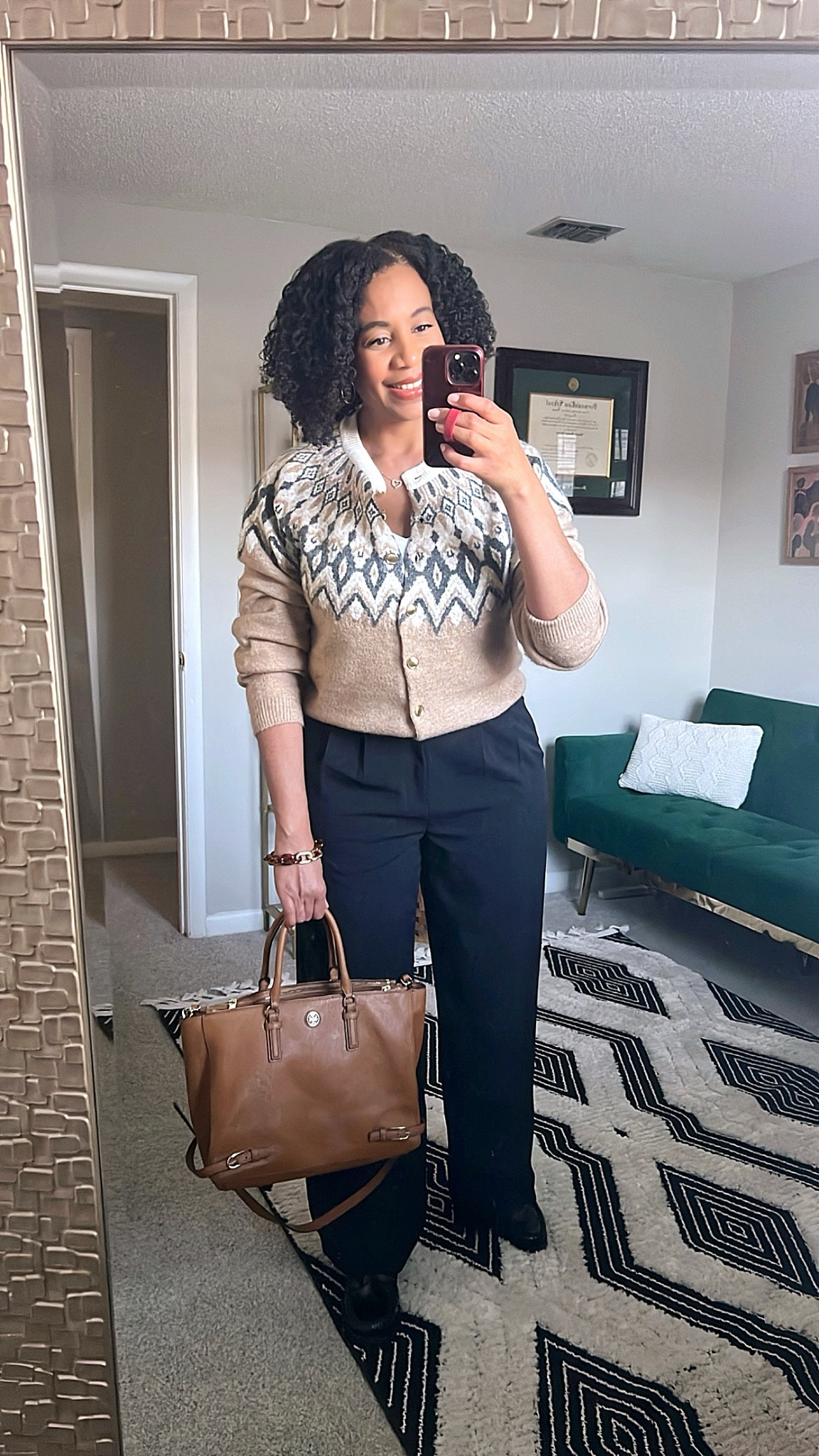 Outfits Lately - Office Workwear

Easy, affordable work outfit

• Fair Isle Cardigan, medium
• Layering Tee, medium
• Wide-Leg Pants, size 8
• Shoes, true to size (I wear a 10)
• Purse, Tory Burch tote (old)

My trousers and shoes are currently on major sale. My layering tee and purse are old, but I linked similar pieces.

workwear, office outfit, business casual, wide leg trousers, affordable workwear, winter sweater, neutral sweater, wide leg pants, black pants, winter outfit, work outfit, winter workwear#LTKStyleTip 

#LTKSeasonal #LTKFindsUnder50 #LTKOver40 #LTKWorkwear #LTKSaleAlert #LTKMidsize