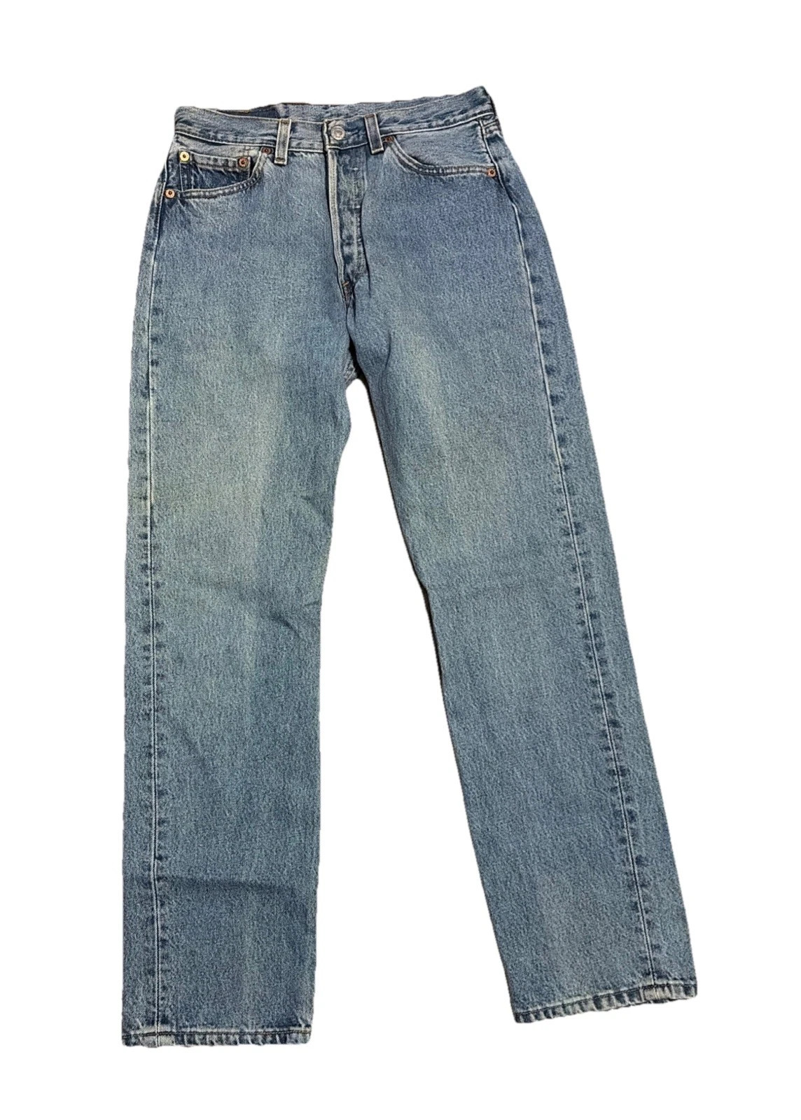 Vintage Levis 501 Blue Jeans Womens 28x29 Straight Light Wash Denim USA Made | eBay US