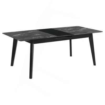 Bellingham Black Dining Table With Self-Storing Extension Leaf | Wayfair North America