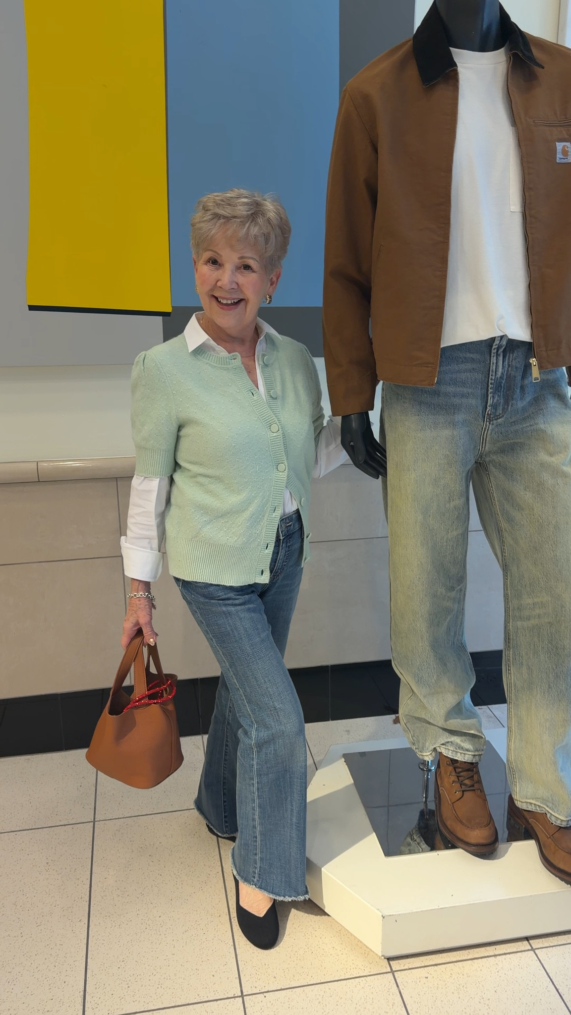 Literally obsessed with how Mimi layers her cute outfits. 
Ann Taylor sweater is such a beautiful Spring color  

#LTKOver40 #LTKootd #LTKmomlife