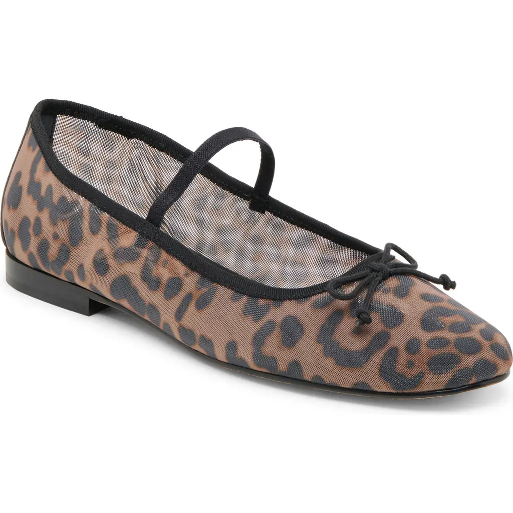Dolce Vita Cadel Mary Jane Flat in Dark Leopard Mesh at Nordstrom, Size 9.5 | Nordstrom
