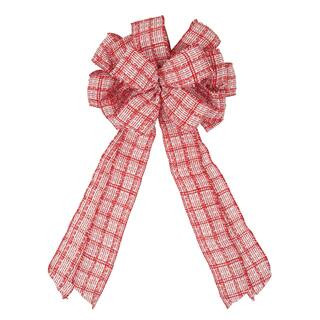 20.5" Red & White Knit Tree Topper Bow by Celebrate It™ | Michaels Stores