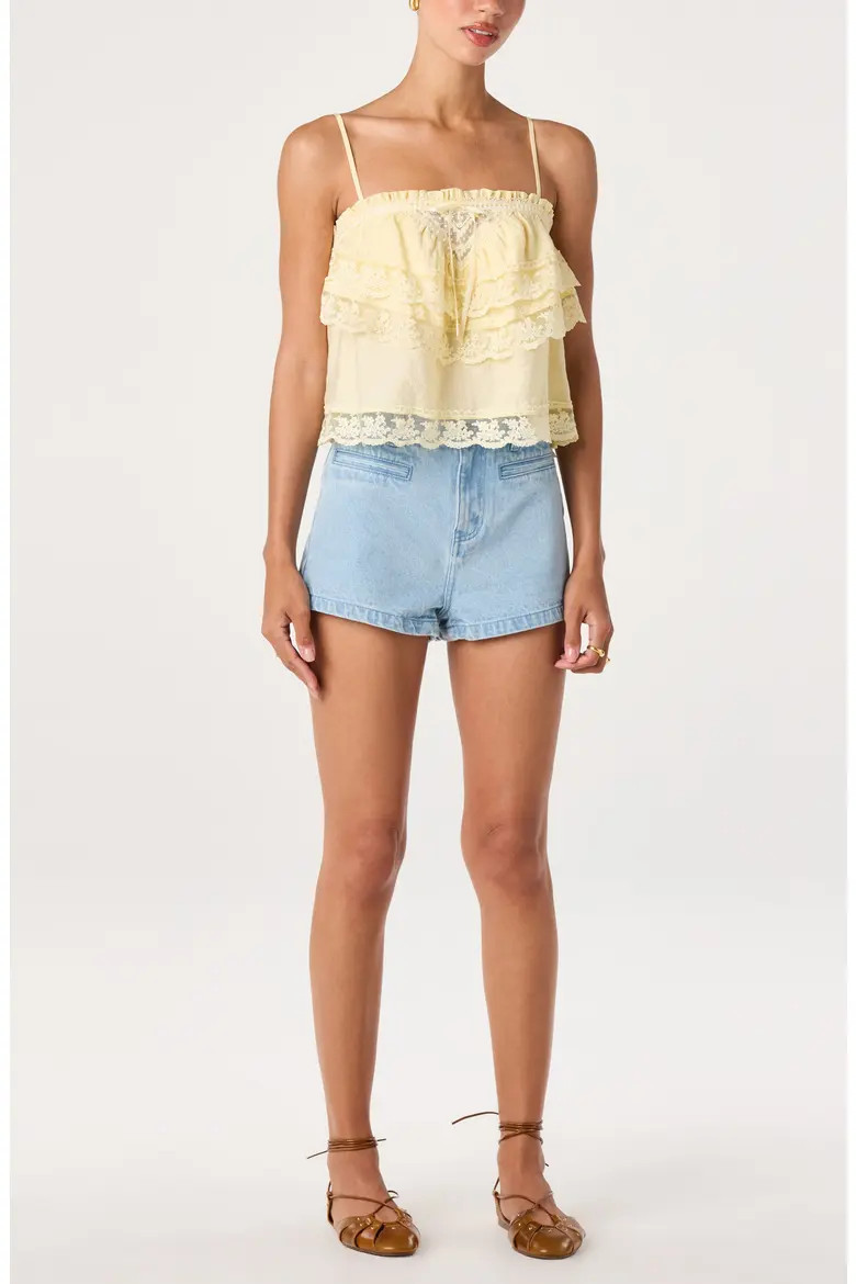 Jazlyn Lace Detail Tiered Top (Women) | Nordstrom | Nordstrom