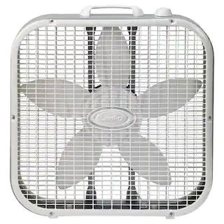 Lasko 20 in. 3 Speed White Box Fan with Save-Smart Technology for Energy Efficiency-B20201 - The ... | The Home Depot