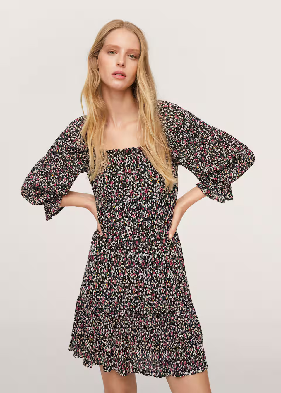 Printed ruched dress | MANGO (US)