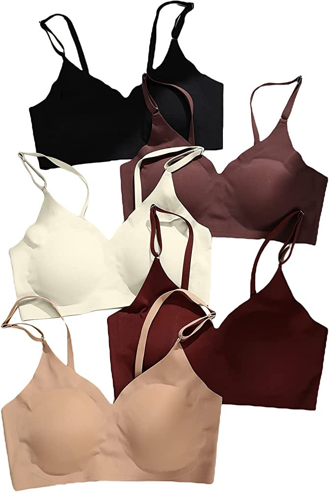 Verdusa Women's 5Pack Padded Seamless Bralettes Bra Camisole Top | Amazon (US)
