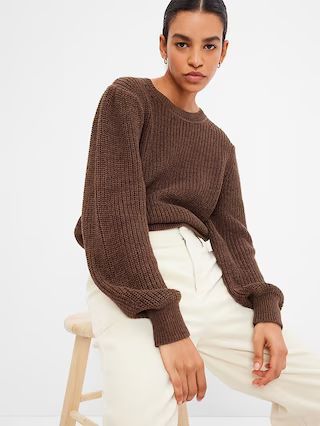 Shaker-Stitch Balloon Sleeve Sweater | Gap (US)