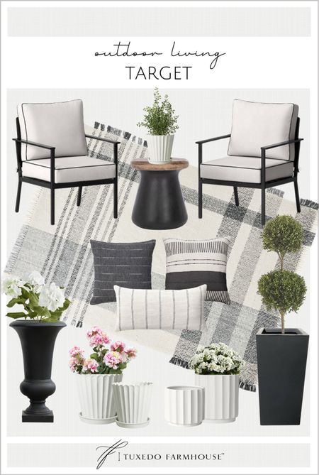 Outdoor living essentials from Target for your porch or patio. 

Outdoor rugs, outdoor chairs, outdoor planters, outdoor rugs, outdoor pillows

#LTKhome #LTKstyletip #LTKSeasonal
