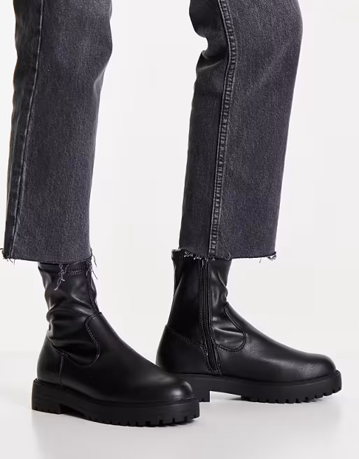 ASOS DESIGN Anton sock boot in black | ASOS (Global)
