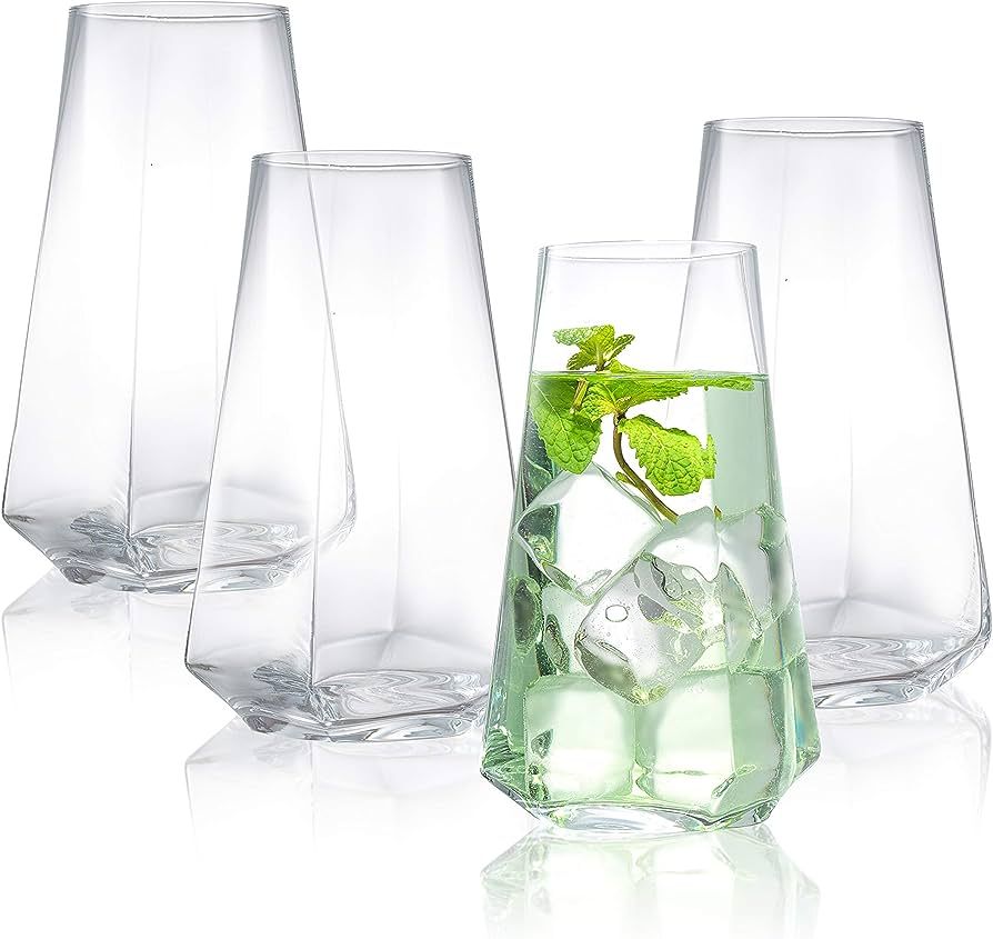 JoyJolt Infiniti Highball Glasses Set of 4 – 18Oz Cocktail Glasses – Glassware Drinking Set – Premiu | Amazon (US)